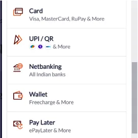 Payment Initialization Step - Options